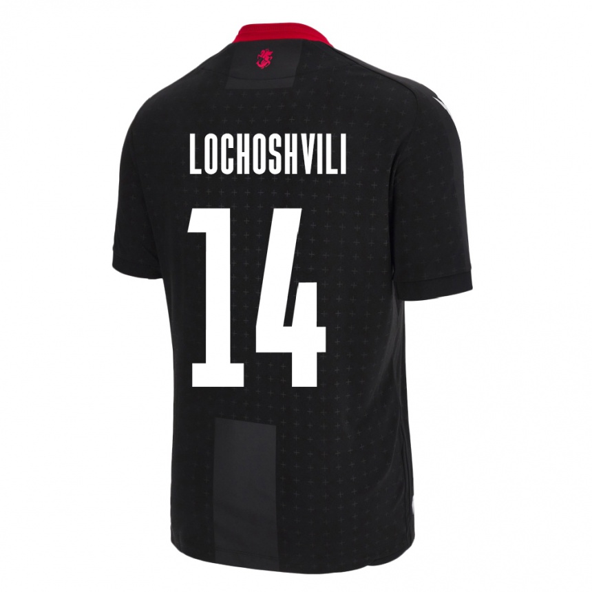 Men Football Georgia Luka Lochoshvili #14 Black Away Jersey 24-26 T-Shirt Nz