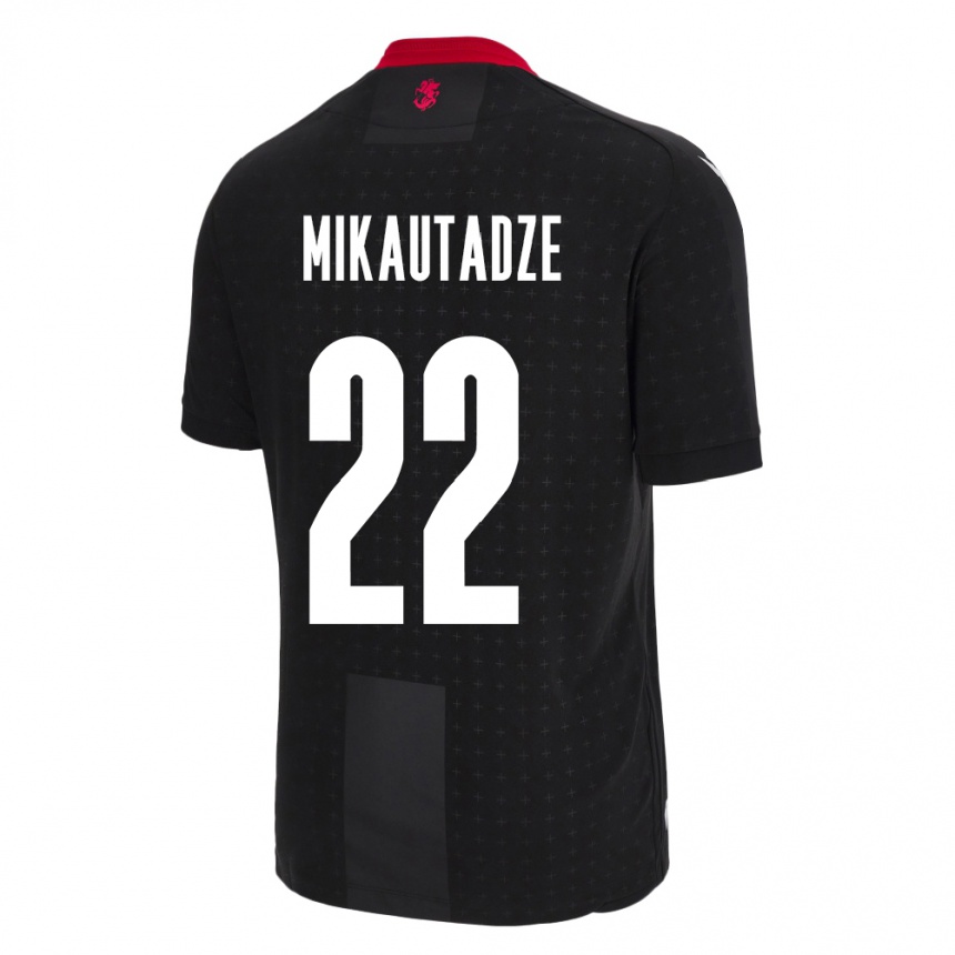 Men Football Georgia Georges Mikautadze #22 Black Away Jersey 24-26 T-Shirt Nz