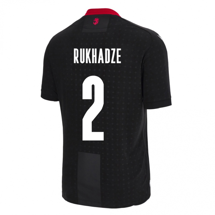 Men Football Georgia Zurab Rukhadze #2 Black Away Jersey 24-26 T-Shirt Nz