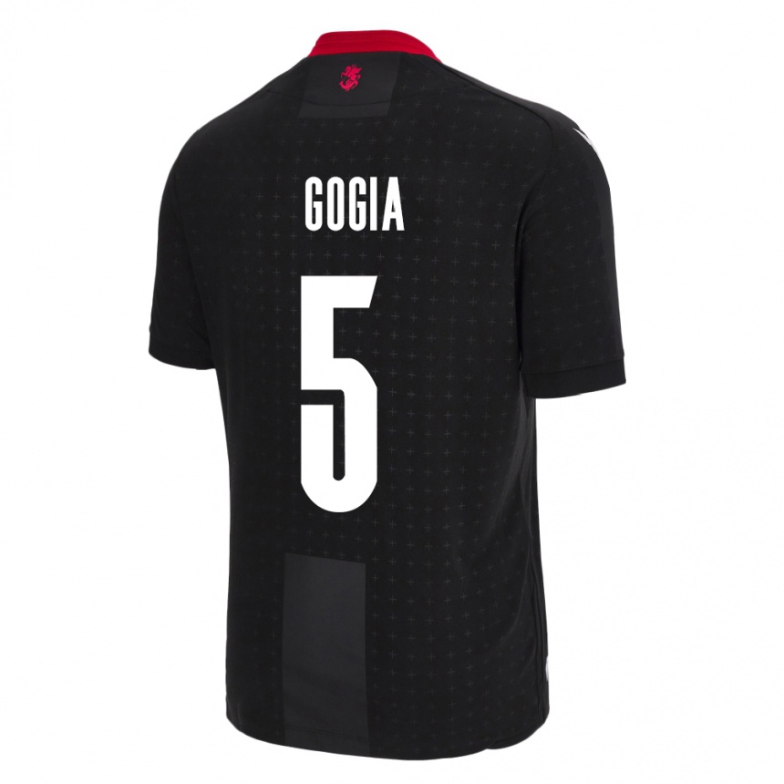 Men Football Georgia Gigi Gogia #5 Black Away Jersey 24-26 T-Shirt Nz