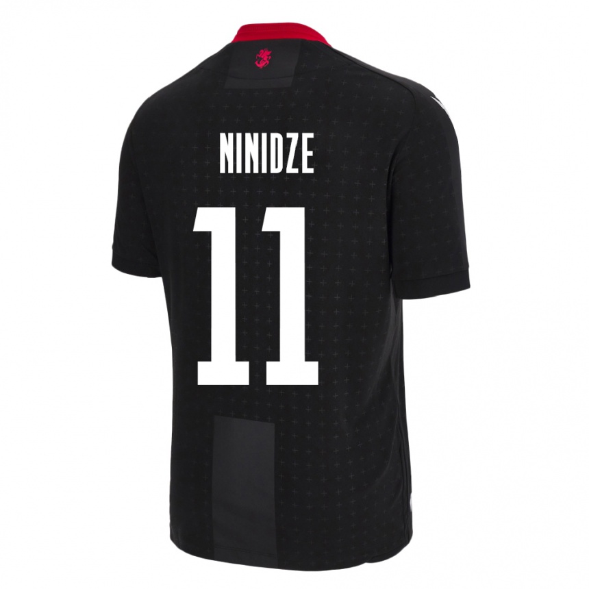 Men Football Georgia Nikoloz Ninidze #11 Black Away Jersey 24-26 T-Shirt Nz