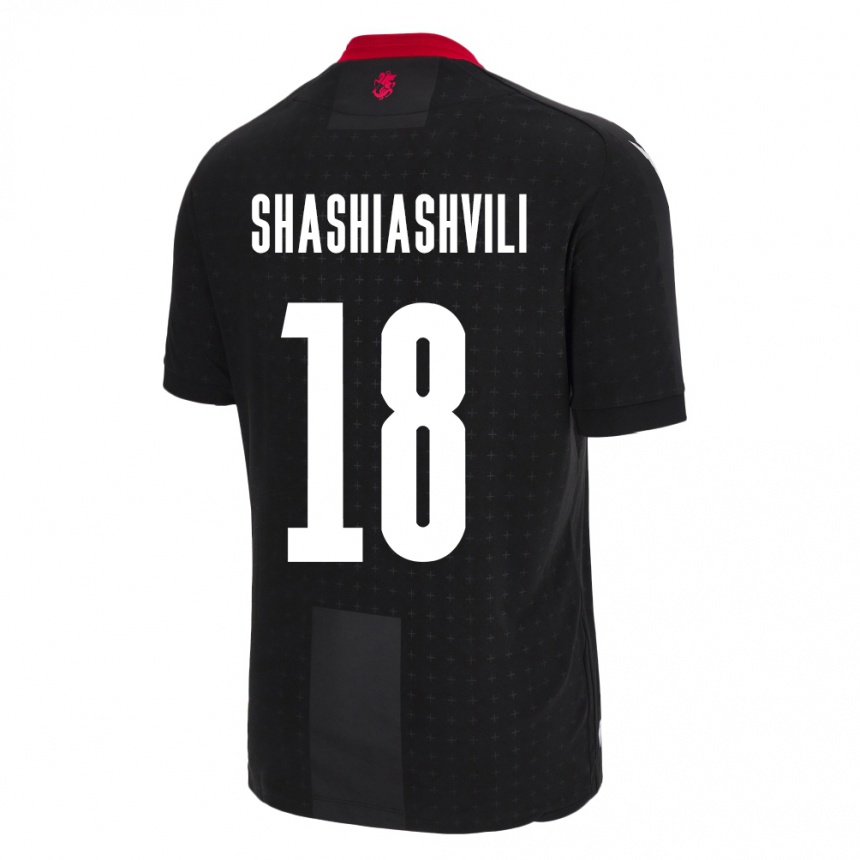 Men Football Georgia Luka Shashiashvili #18 Black Away Jersey 24-26 T-Shirt Nz