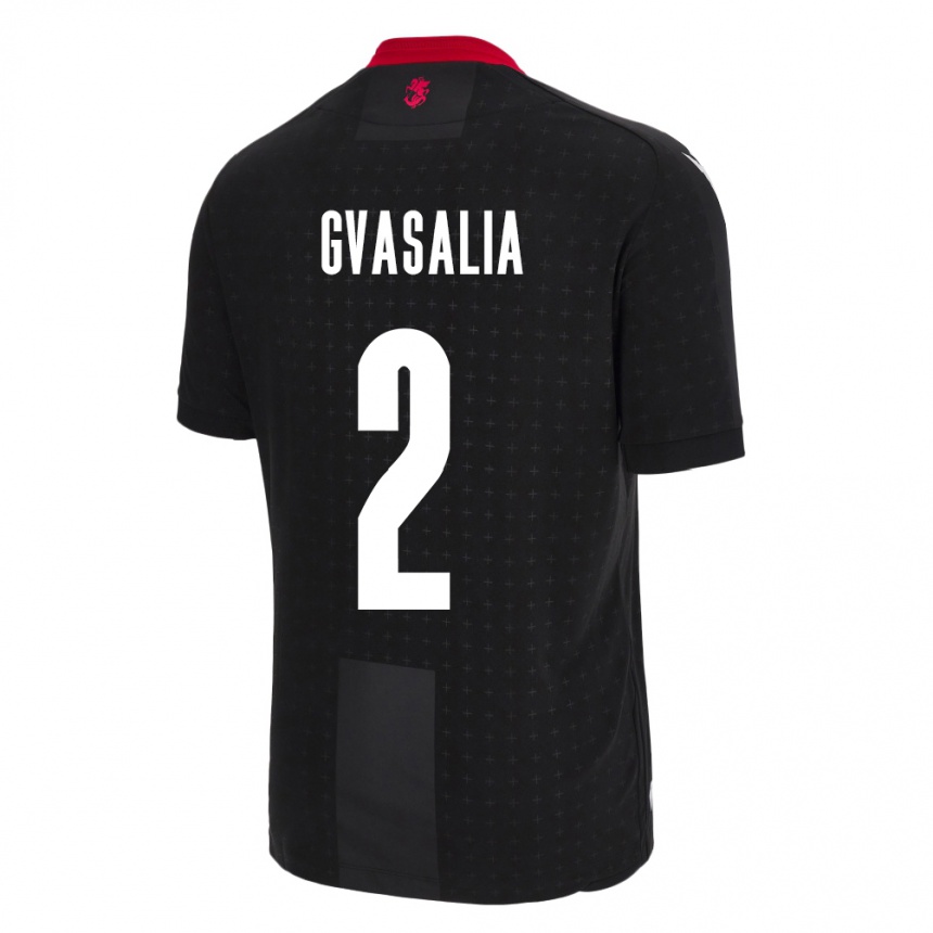 Men Football Georgia Giorgi Gvasalia #2 Black Away Jersey 24-26 T-Shirt Nz