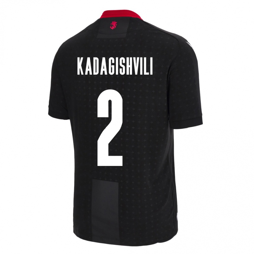 Men Football Georgia Gvantsa Kadagishvili #2 Black Away Jersey 24-26 T-Shirt Nz