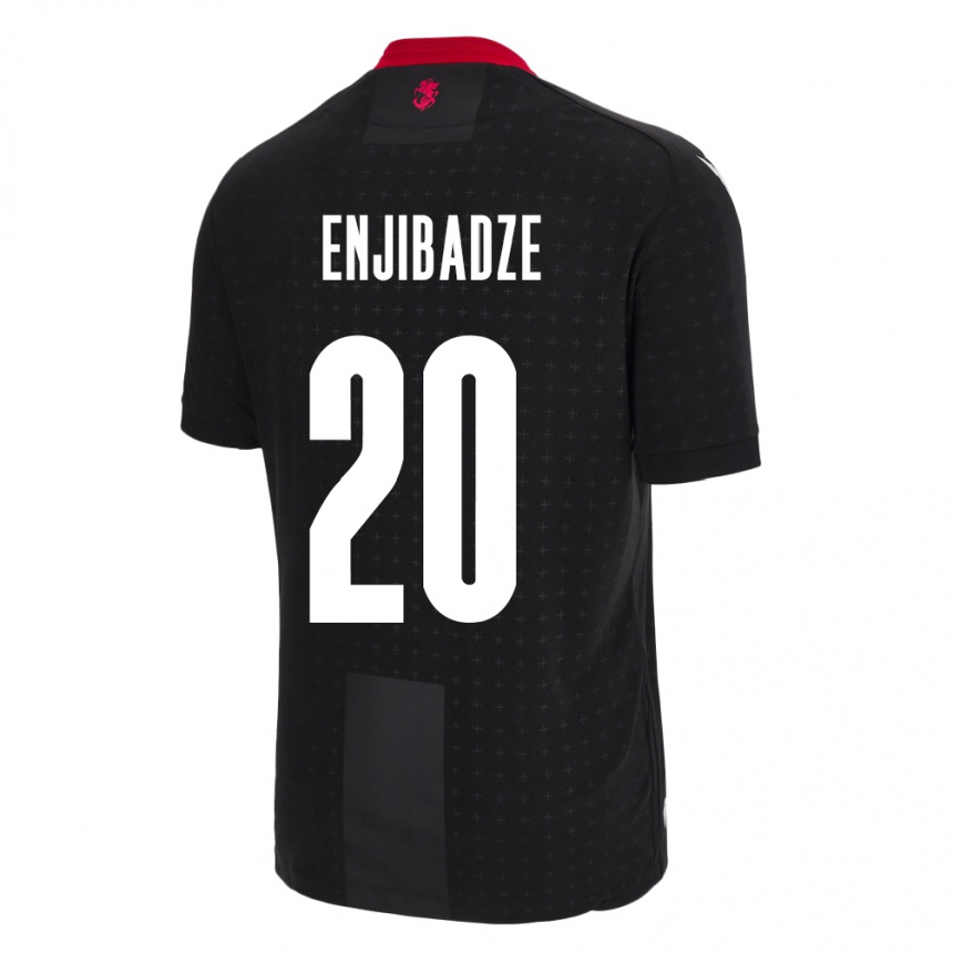 Men Football Georgia Elene Enjibadze #20 Black Away Jersey 24-26 T-Shirt Nz