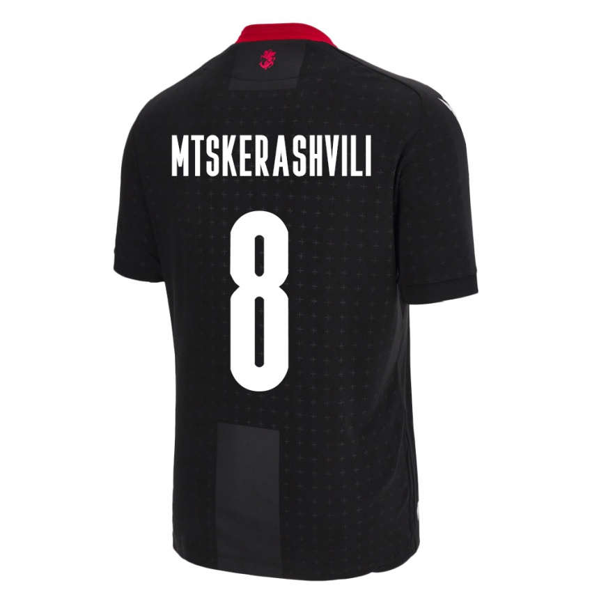 Men Football Georgia Lizi Mtskerashvili #8 Black Away Jersey 24-26 T-Shirt Nz