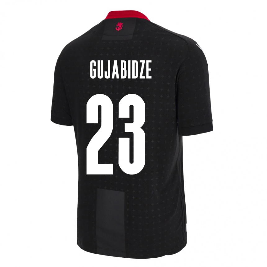 Men Football Georgia Nino Gujabidze #23 Black Away Jersey 24-26 T-Shirt Nz