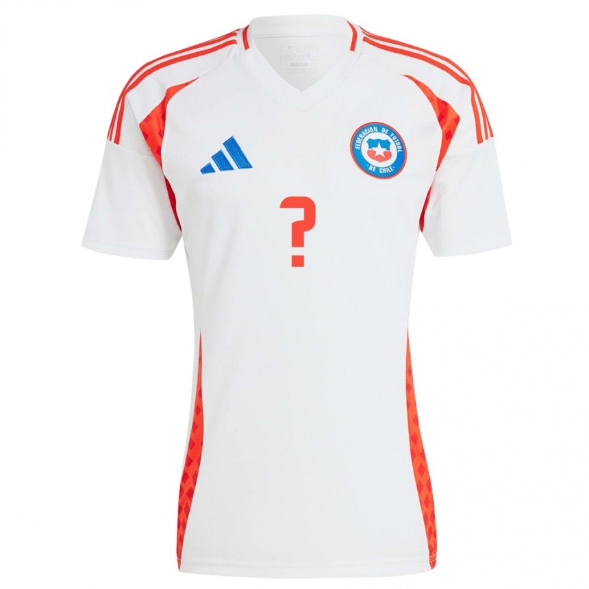 Men Football Chile Your Name #0 White Away Jersey 24-26 T-Shirt Nz