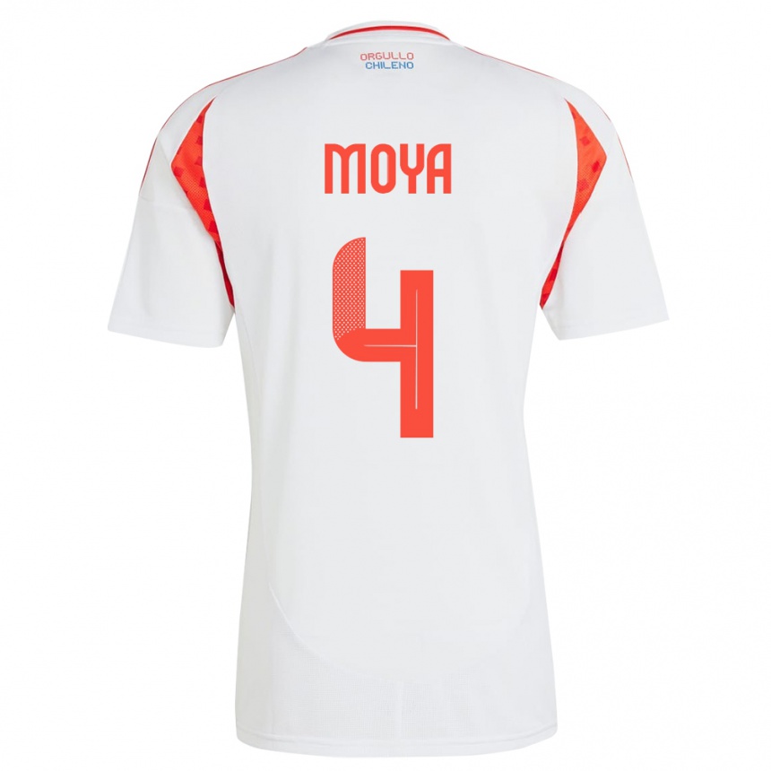 Men Football Chile Matías Moya #4 White Away Jersey 24-26 T-Shirt Nz