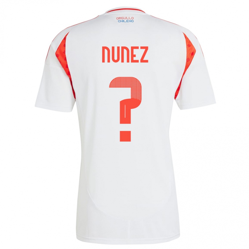 Men Football Chile Renato Nuñez #0 White Away Jersey 24-26 T-Shirt Nz