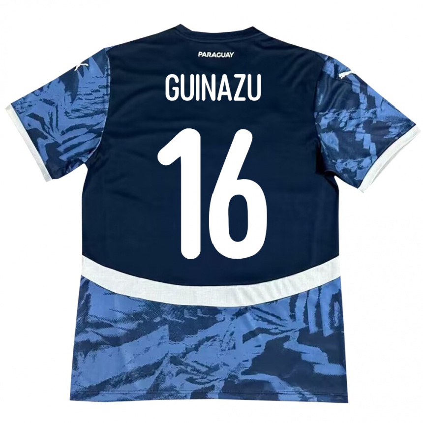 Men Football Paraguay Lucas Guiñazú #16 Blue Away Jersey 24-26 T-Shirt Nz