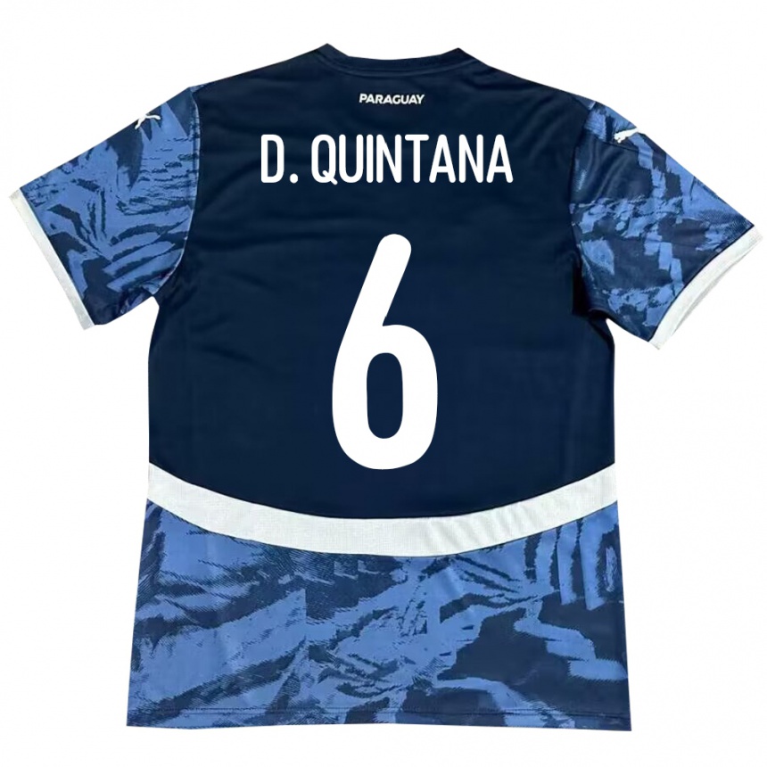 Men Football Paraguay Dulce Quintana #6 Blue Away Jersey 24-26 T-Shirt Nz