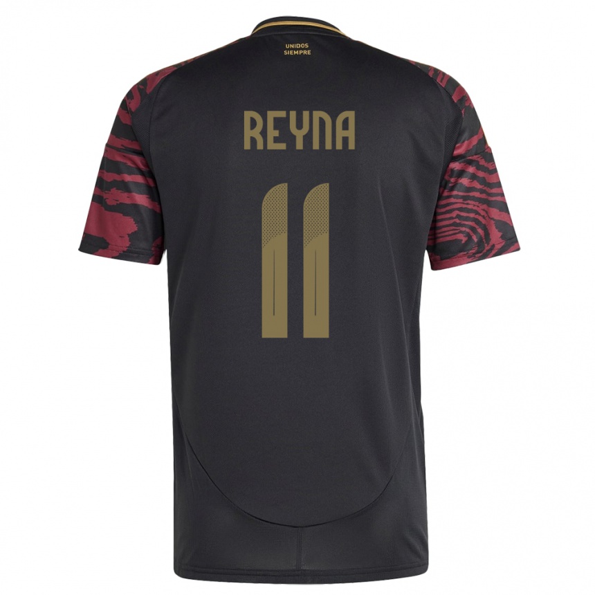 Men Football Peru Bryan Reyna #11 Black Away Jersey 24-26 T-Shirt Nz