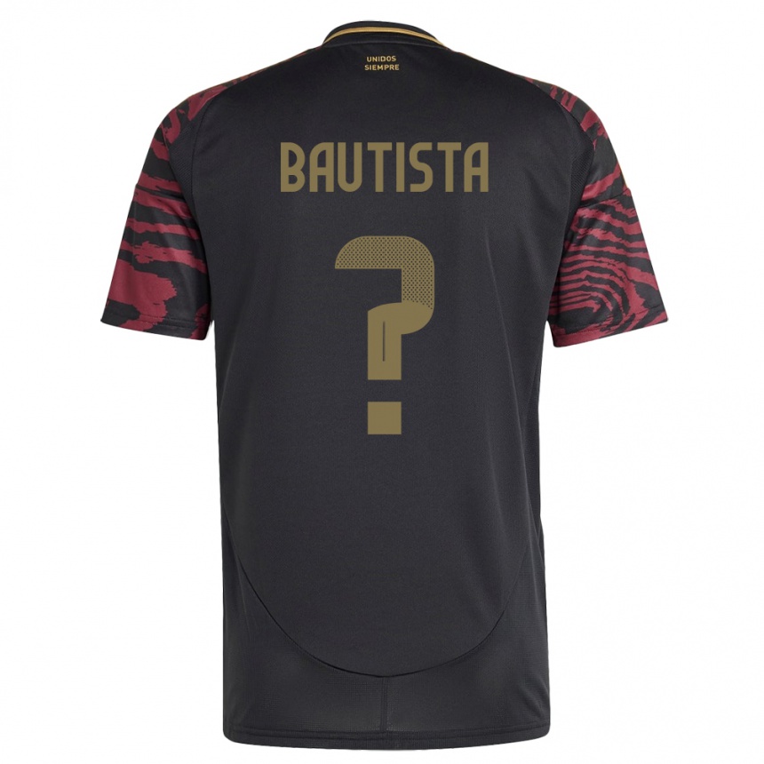 Men Football Peru César Bautista #0 Black Away Jersey 24-26 T-Shirt Nz