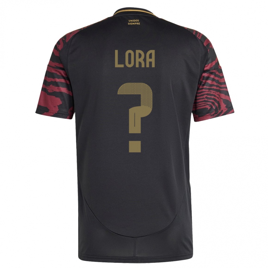 Men Football Peru Fabrizio Lora #0 Black Away Jersey 24-26 T-Shirt Nz