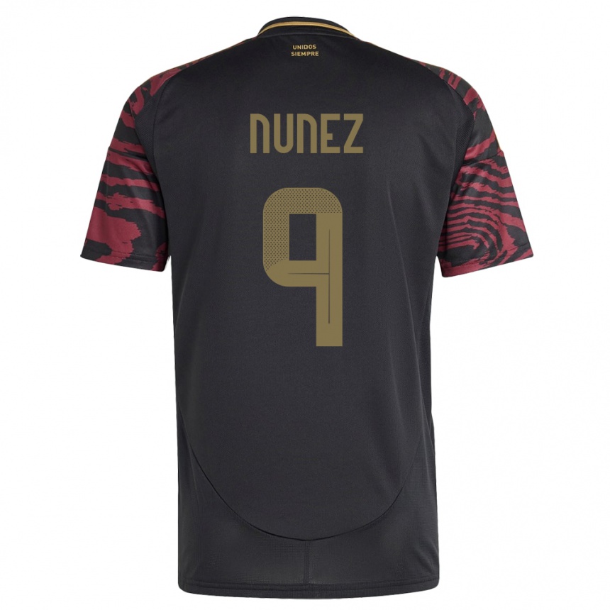 Men Football Peru Pierina Núñez #9 Black Away Jersey 24-26 T-Shirt Nz