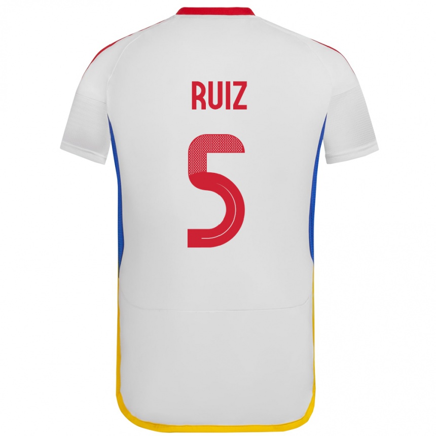 Men Football Venezuela Emerson Ruíz #5 White Away Jersey 24-26 T-Shirt Nz