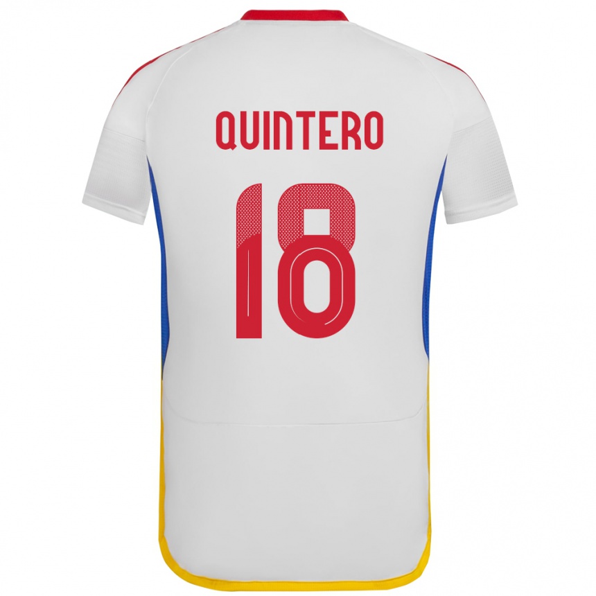 Men Football Venezuela Jesús Quintero #18 White Away Jersey 24-26 T-Shirt Nz