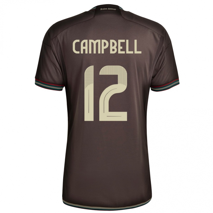 Men Football Jamaica Sashana Campbell #12 Night Brown Away Jersey 24-26 T-Shirt Nz