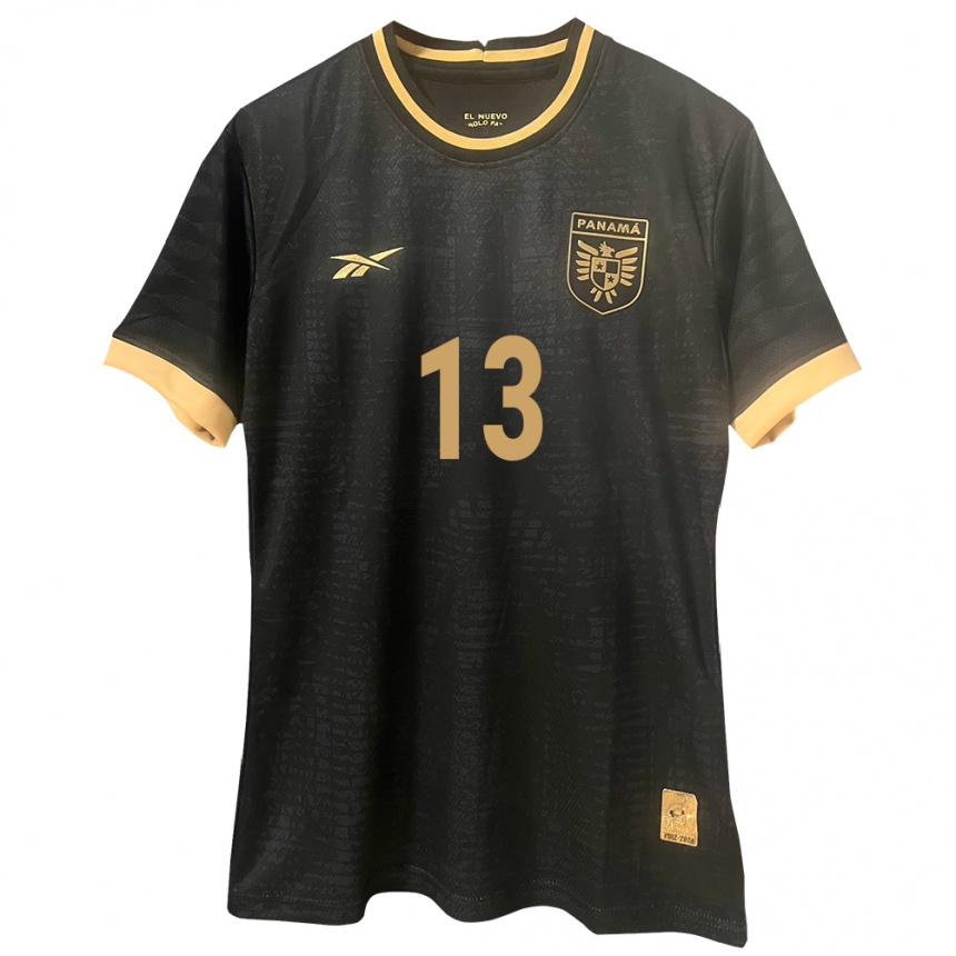 Men Football Panama Gianna Hall #13 Black Away Jersey 24-26 T-Shirt Nz