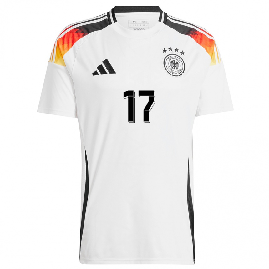 Women Football Germany Jan Thielmann #17 White Home Jersey 24-26 T-Shirt Nz