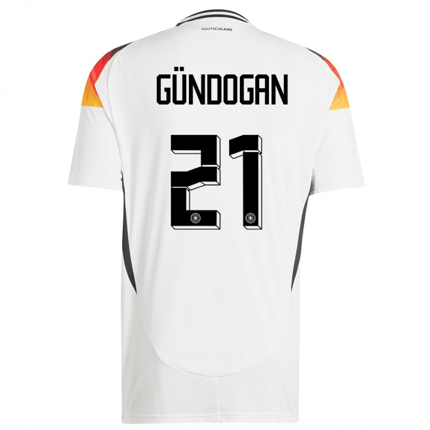 Women Football Germany Ilkay Gundogan #21 White Home Jersey 24-26 T-Shirt Nz