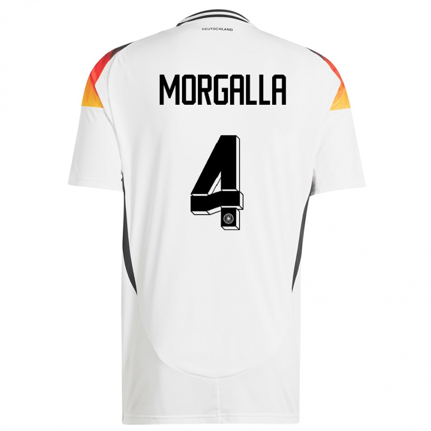 Women Football Germany Leandro Morgalla #4 White Home Jersey 24-26 T-Shirt Nz