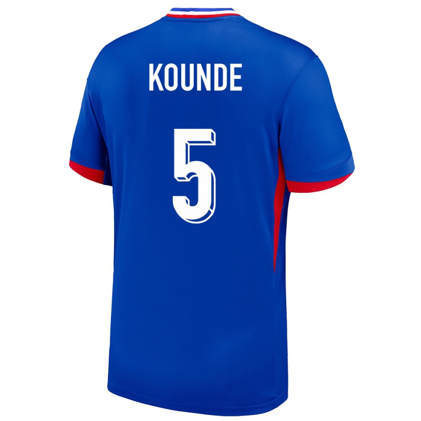 Women Football France Jules Kounde #5 Blue Home Jersey 24-26 T-Shirt Nz