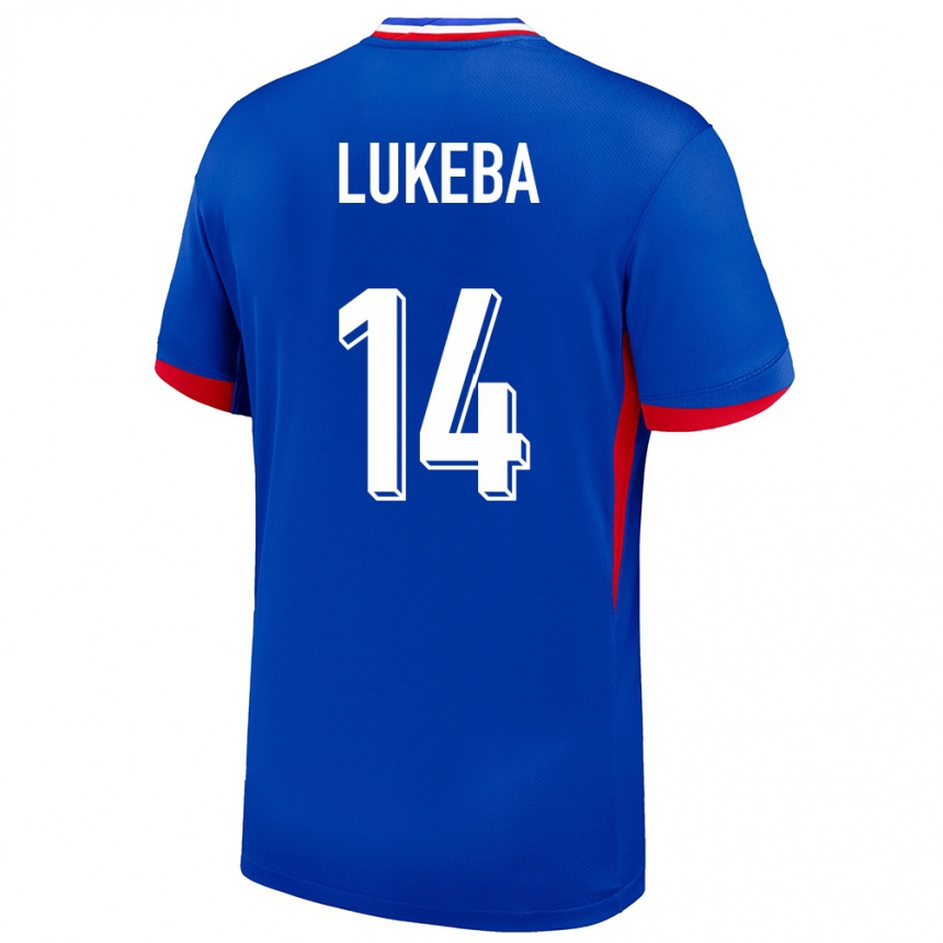 Women Football France Castello Lukeba #14 Blue Home Jersey 24-26 T-Shirt Nz