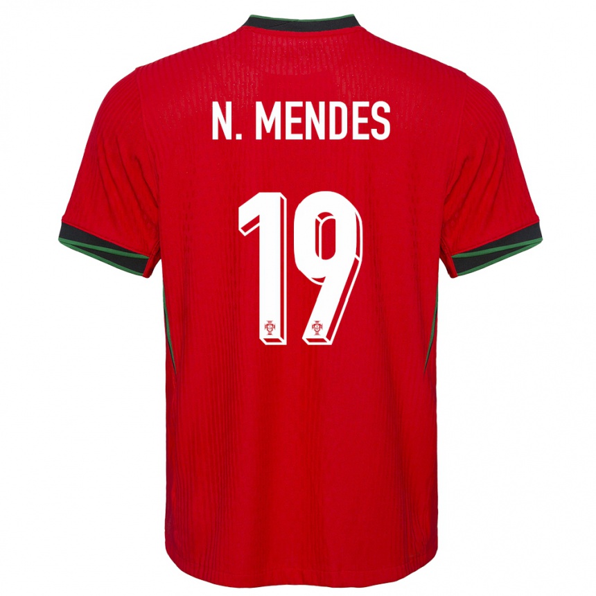 Women Football Portugal Nuno Womendes #19 Red Home Jersey 24-26 T-Shirt Nz