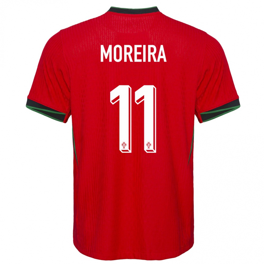 Women Football Portugal Diego Moreira #11 Red Home Jersey 24-26 T-Shirt Nz