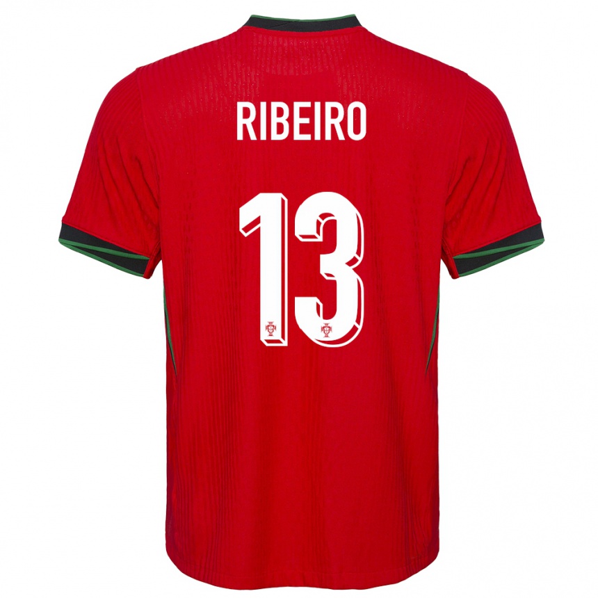 Women Football Portugal Antonio Ribeiro #13 Red Home Jersey 24-26 T-Shirt Nz