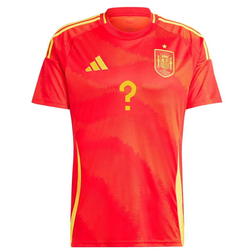 Women Football Spain Your Name #0 Red Home Jersey 24-26 T-Shirt Nz