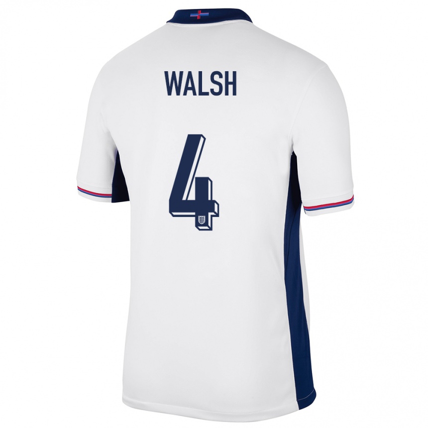 Women Football England Keira Walsh #4 White Home Jersey 24-26 T-Shirt Nz