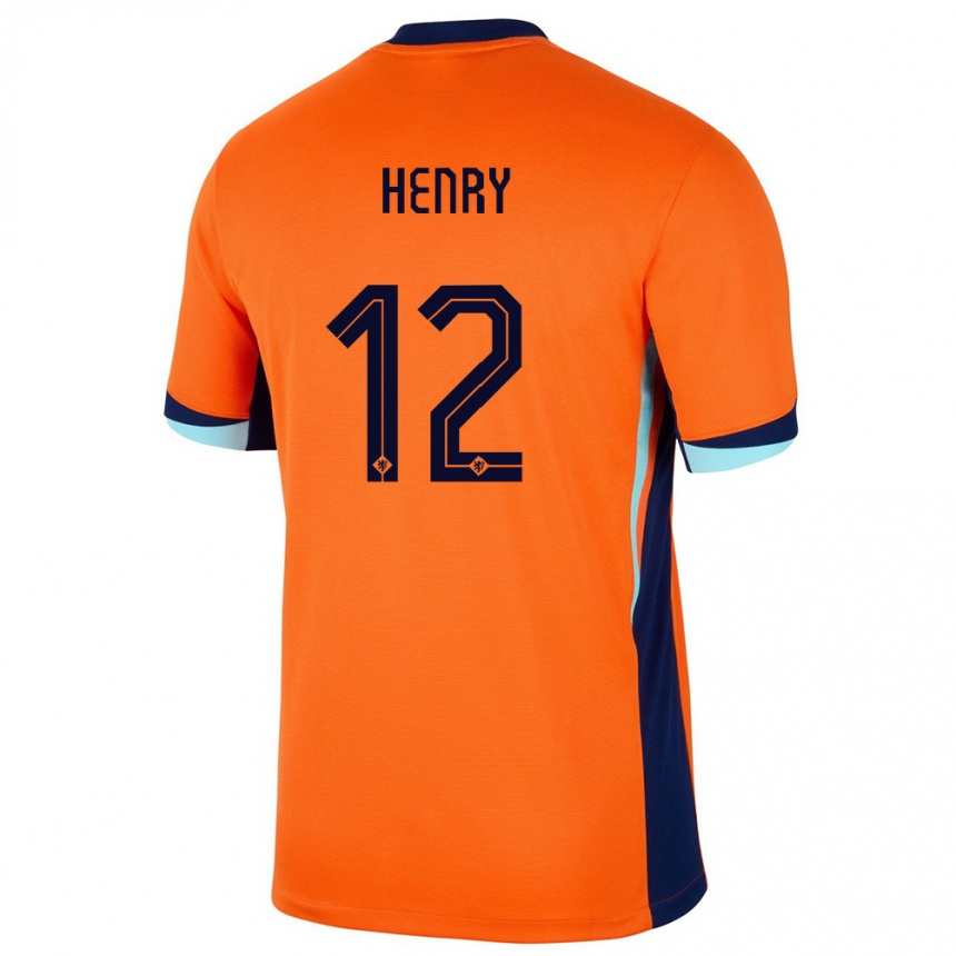 Women Football Netherlands Alvaro Henry #12 Orange Home Jersey 24-26 T-Shirt Nz