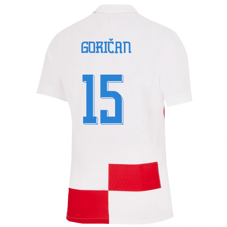 Women Football Croatia Silvio Gorican #15 White Red Home Jersey 24-26 T-Shirt Nz