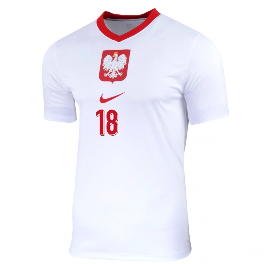 Women Football Poland Filip Kucharczyk #18 White Home Jersey 24-26 T-Shirt Nz