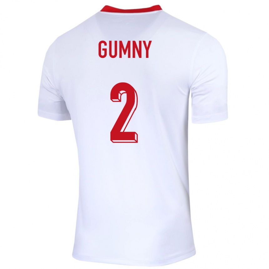 Women Football Poland Robert Gumny #2 White Home Jersey 24-26 T-Shirt Nz