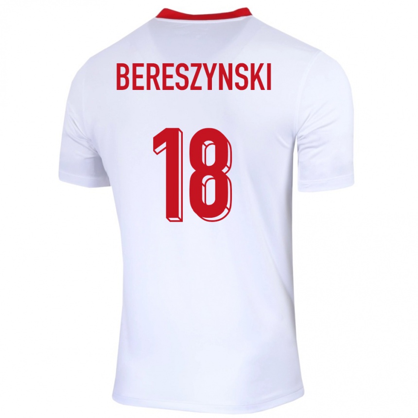 Women Football Poland Bartosz Bereszynski #18 White Home Jersey 24-26 T-Shirt Nz