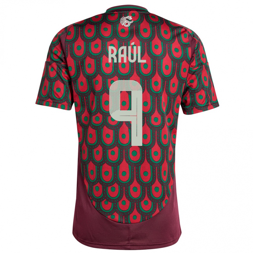 Women Football Mexico Raul Jimenez #9 Maroon Home Jersey 24-26 T-Shirt Nz