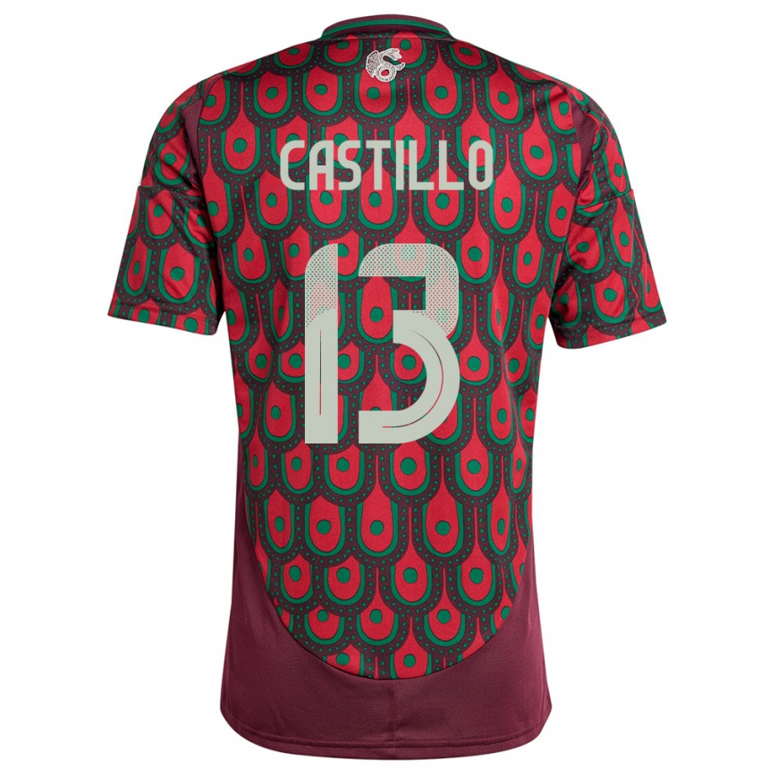 Women Football Mexico Jose Castillo #13 Maroon Home Jersey 24-26 T-Shirt Nz