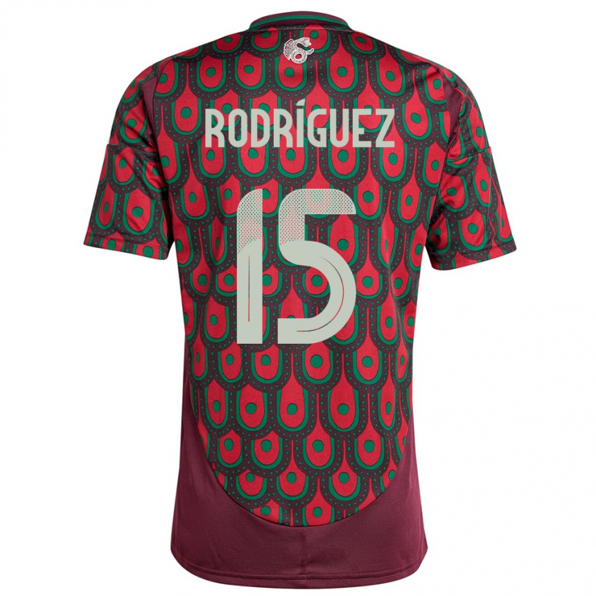 Women Football Mexico Jorge Rodriguez #15 Maroon Home Jersey 24-26 T-Shirt Nz