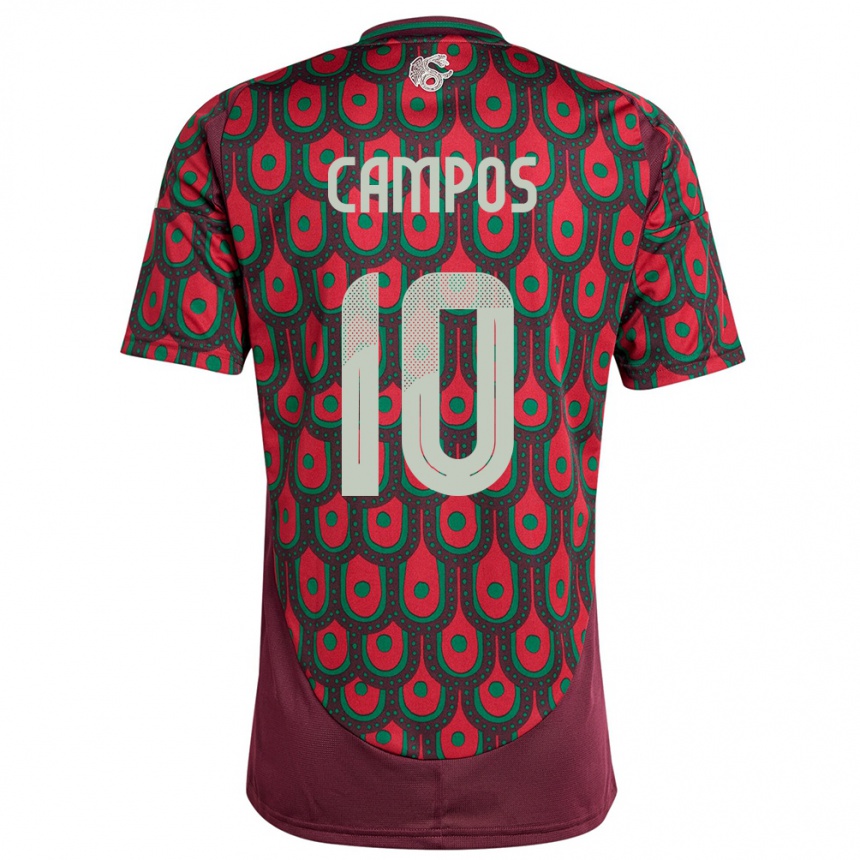 Women Football Mexico Karel Campos #10 Maroon Home Jersey 24-26 T-Shirt Nz