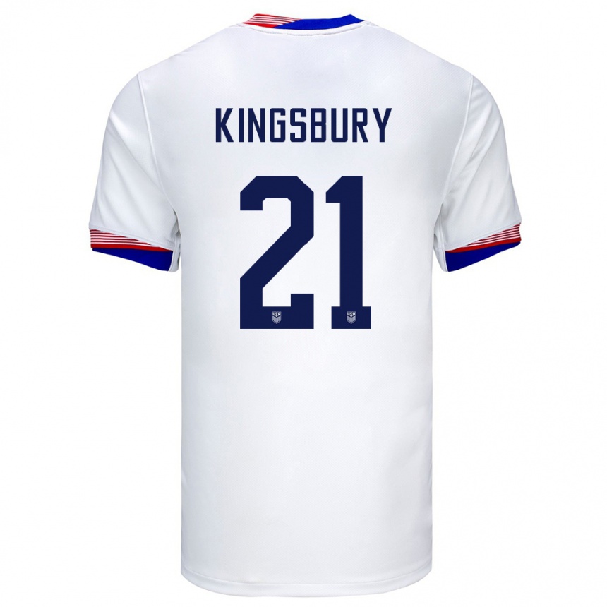 Women Football United States Aubrey Kingsbury #21 White Home Jersey 24-26 T-Shirt Nz