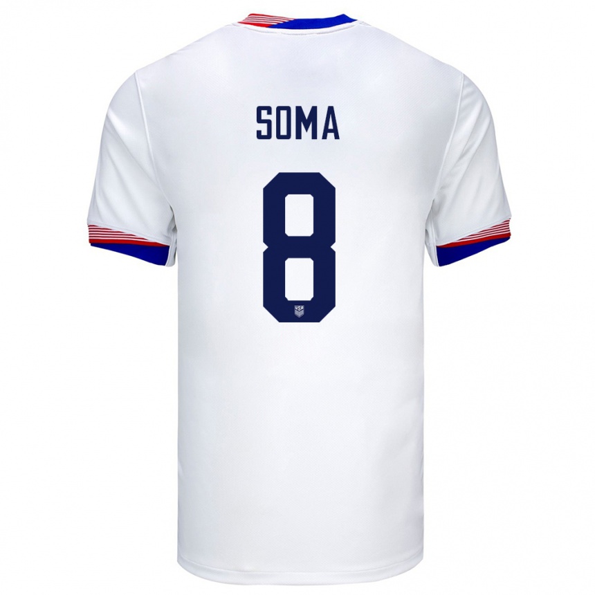 Women Football United States Pedro Soma #8 White Home Jersey 24-26 T-Shirt Nz