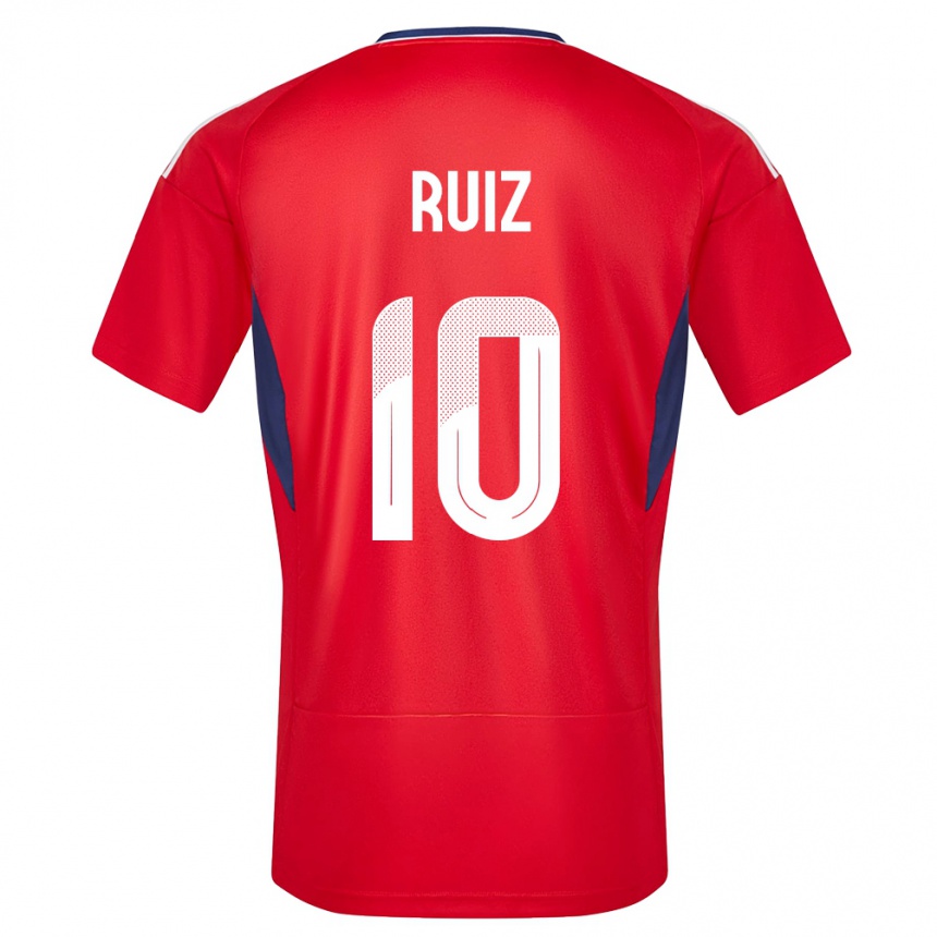 Women Football Costa Rica Bryan Ruiz #10 Red Home Jersey 24-26 T-Shirt Nz