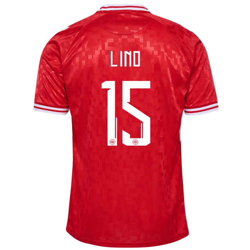 Women Football Denmark Victor Lind #15 Red Home Jersey 24-26 T-Shirt Nz