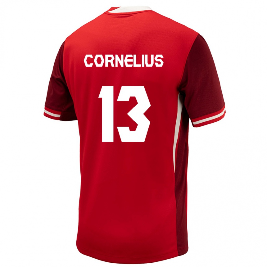 Women Football Canada Derek Cornelius #13 Red Home Jersey 24-26 T-Shirt Nz