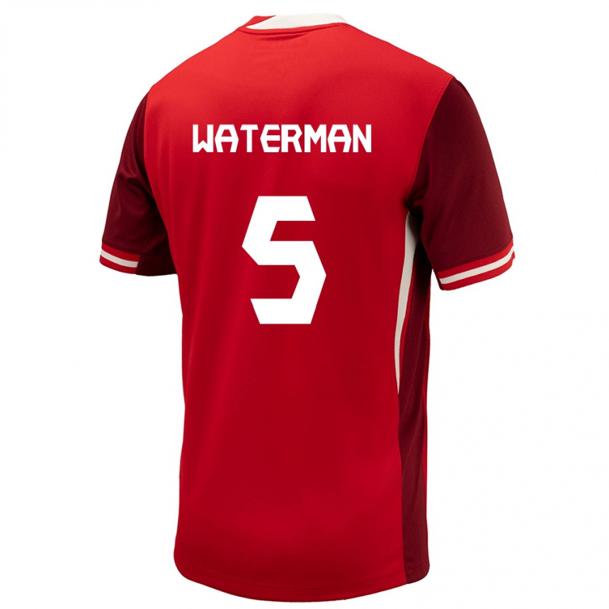 Women Football Canada Joel Waterman #5 Red Home Jersey 24-26 T-Shirt Nz