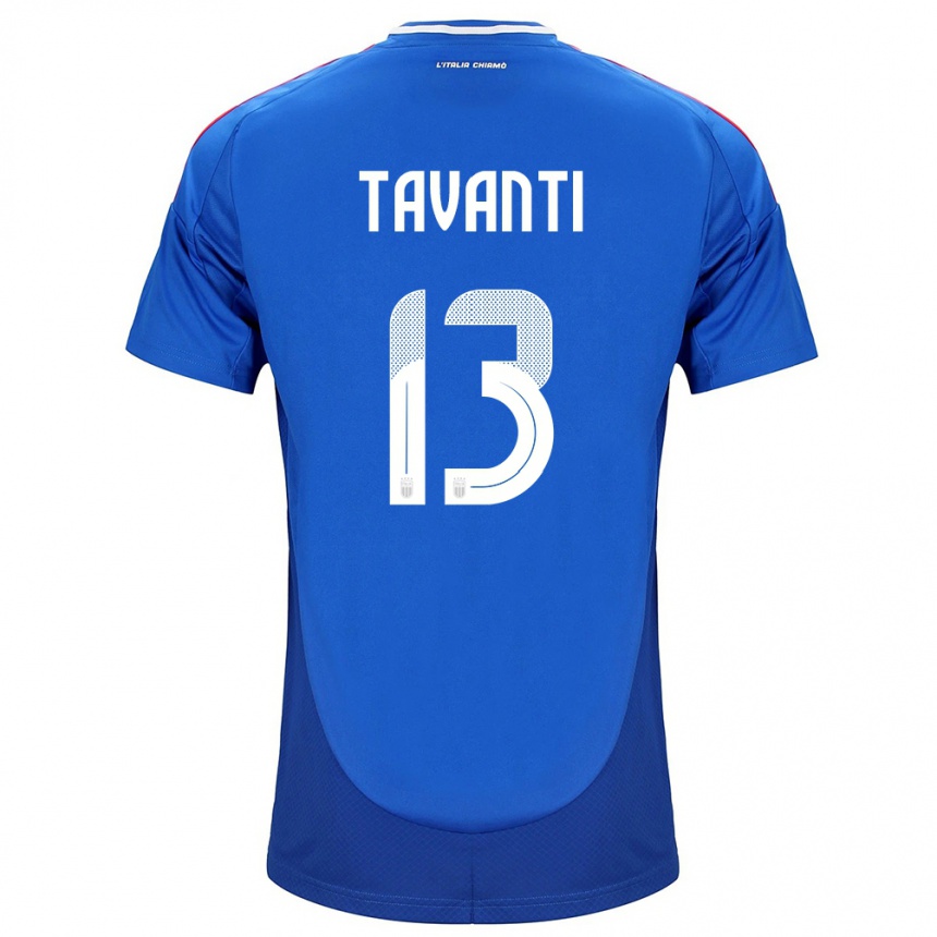 Women Football Italy Samuele Tavanti #13 Blue Home Jersey 24-26 T-Shirt Nz